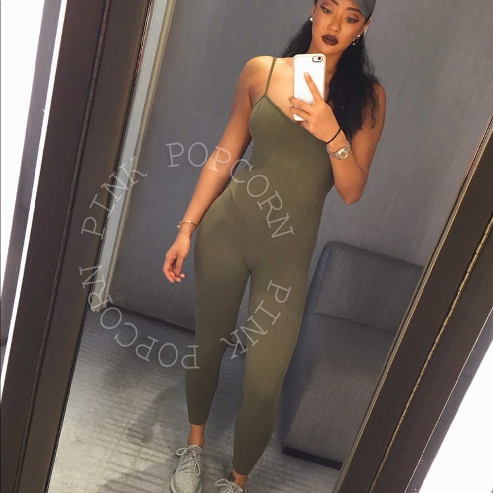 Pink Popcorn Bodycon Strap Jumpsuit Playsuit